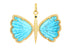 Pave Diamond & Turquoise Large Dragonfly Pendant, (DPL-2552)